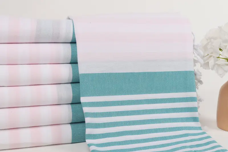 Turkish Towel USA, Bath towel, 68x36 Cotton Striped Towel, Housewarming Gift, Wedding Hand Made Gift, Holiday Towel, Mother Of The Groom Gift - 2