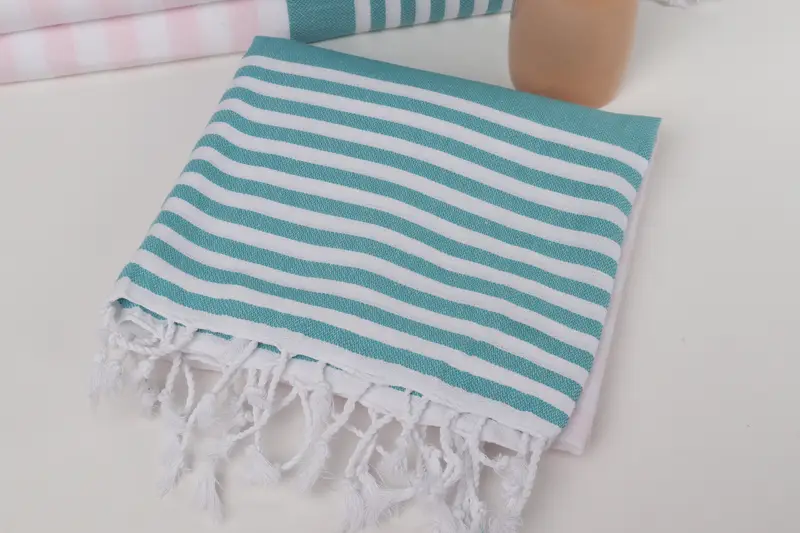 Turkish Towel USA, Bath towel, 68x36 Cotton Striped Towel, Housewarming Gift, Wedding Hand Made Gift, Holiday Towel, Mother Of The Groom Gift - 5