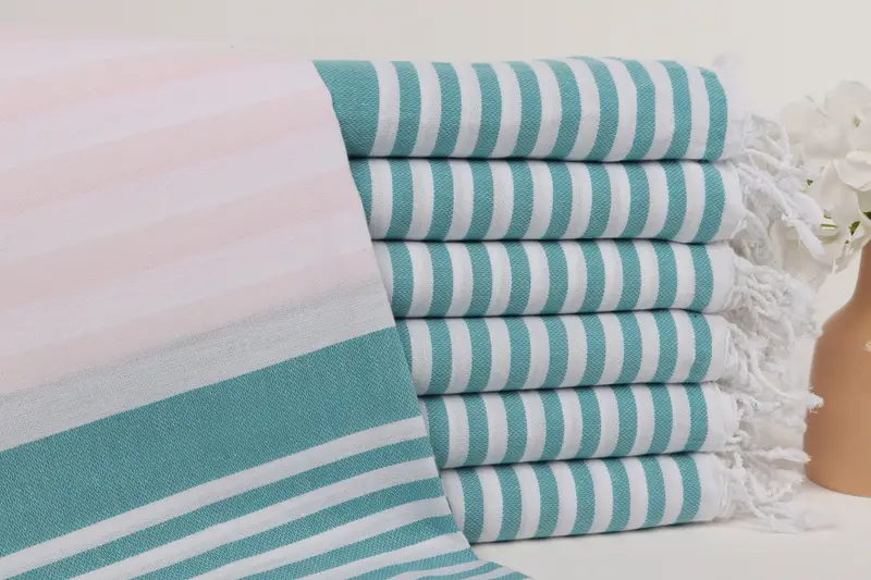 Turkish Towel USA, Bath towel, 68x36 Cotton Striped Towel, Housewarming Gift, Wedding Hand Made Gift, Holiday Towel, Mother Of The Groom Gift - 1
