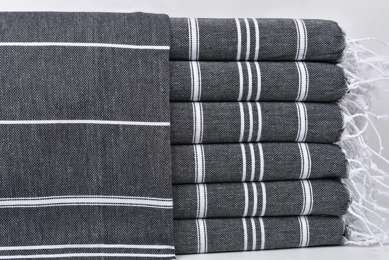 Bachelorette Party Decorations, Kitchen Towel, Monogrammed Hand Towel, Bridal Party Gifts, Custom Hand Towel, 40x24 Cotton Striped Towel - 1
