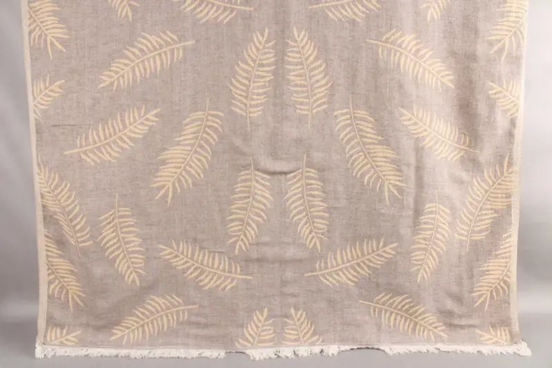 Bridesmaid Gift Turkish Beach Towel Brown-Mustard Leaf, 40x67 Inches