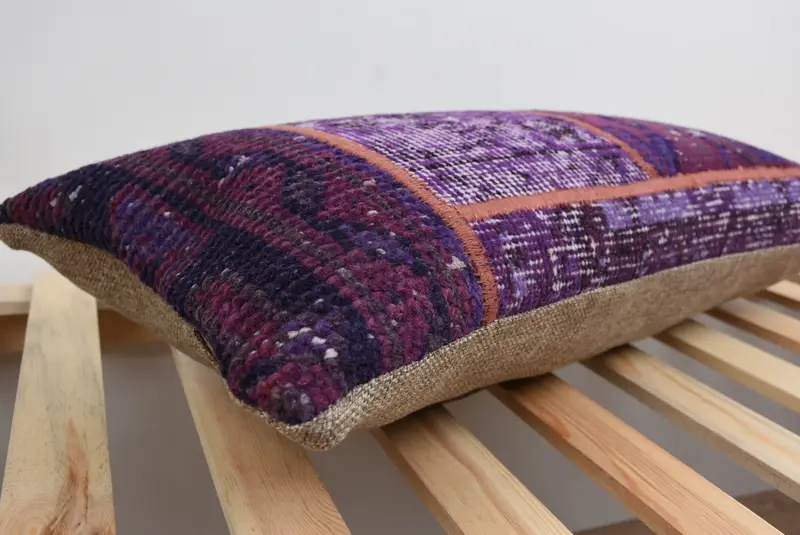 Turkish Kilim Pillow, Turkish Pillow, 12x24 Blue Cushion Case, Bohemian Cushion Cushion Case, Pillow Cover, Pastel Pillow Cover, Gift Pillow - 6