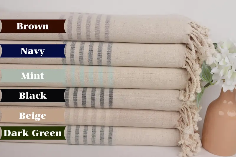 Personalized Beach Towel, Custom Bath Towel, 68x36 Cotton Striped Towel, Custom Beach Towel, Peshtemal Towel, Bachelor Towel, Gift Boxes Towel - 1