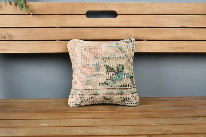 Kilim Pillow, Interior Designer Pillow, Antique Pillows, Cushion, Nautical Throw Cushion Case, Southwestern Pillow Sham, 12x12 Orange Pillow Cover - 6