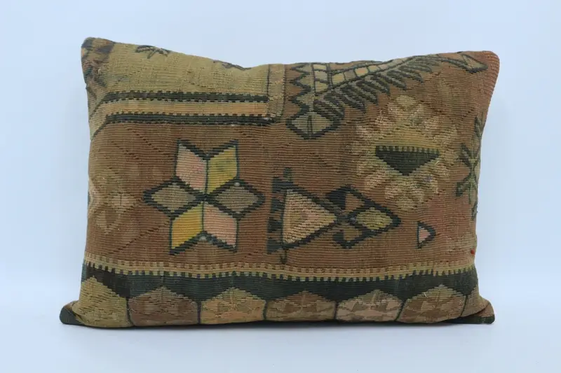 Turkish Pillow, Boho Pillow, 20x28 Brown Cushion Cover, Home Decor Pillow, Pillow Cover, Handmade Throw Cushion, Handmade Pillow Sham - 1