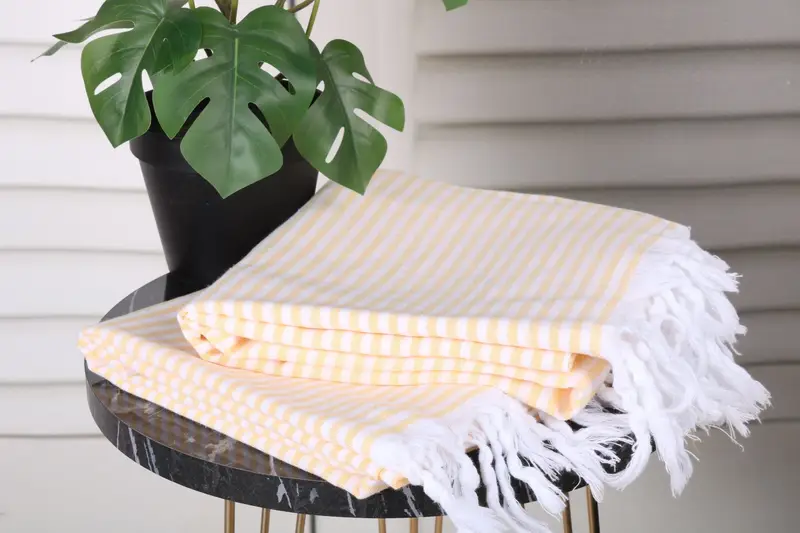 Organic Turkish towel, 68x36 Cotton Striped Towel, Custom Towel, Peshtemal Towel, Memorial Gift, Handmade Turkish hammam towel, Fouta towel - 3