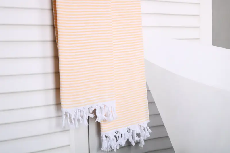 Organic Turkish towel, 68x36 Cotton Striped Towel, Custom Towel, Peshtemal Towel, Memorial Gift, Handmade Turkish hammam towel, Fouta towel - 8
