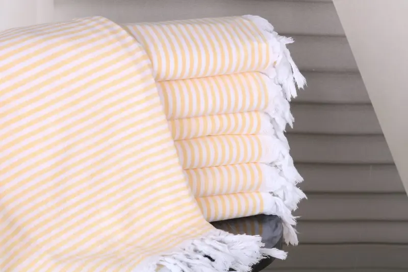 Organic Turkish towel, 68x36 Cotton Striped Towel, Custom Towel, Peshtemal Towel, Memorial Gift, Handmade Turkish hammam towel, Fouta towel - 1