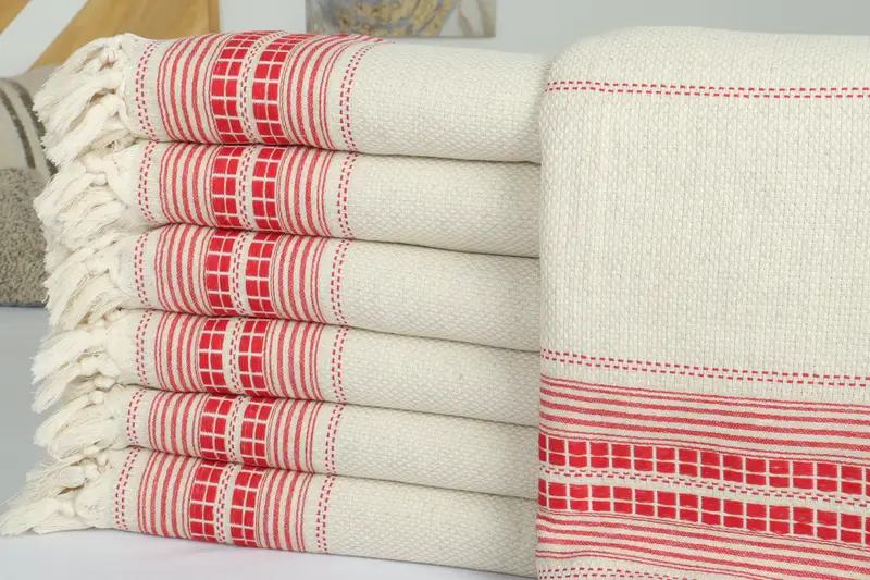 Decorative Blanket, Family Gift Basket, Organic Beach Blanket, Throw Blanket, 96x94 Linen Striped Towel, Wedding Shower Gift, Boho Throw Blankets - 2
