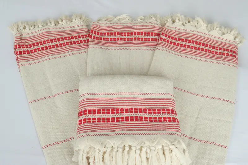 Decorative Blanket, Family Gift Basket, Organic Beach Blanket, Throw Blanket, 96x94 Linen Striped Towel, Wedding Shower Gift, Boho Throw Blankets - 5