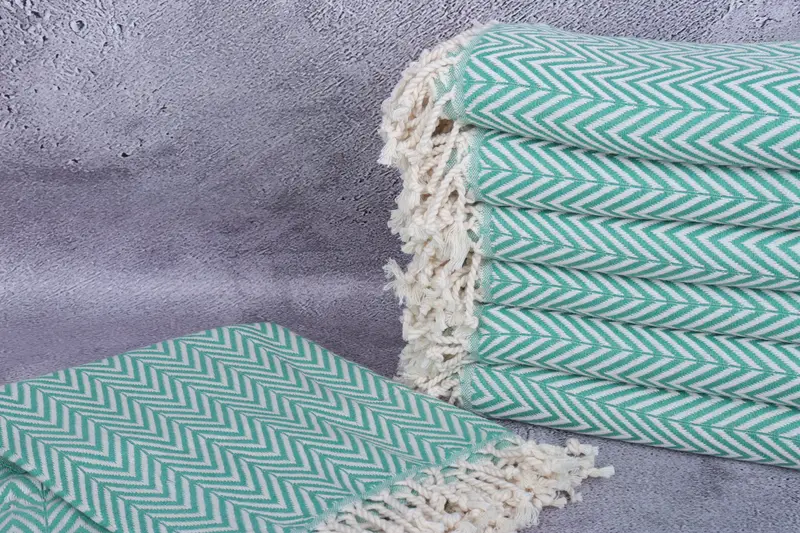 Absorbent Turkish towel, Absorbent towel, 70x40 Cotton Zig zag Towel, Travel towel, Large Beach Towel Personalized, Wedding Gift For Bride - 2