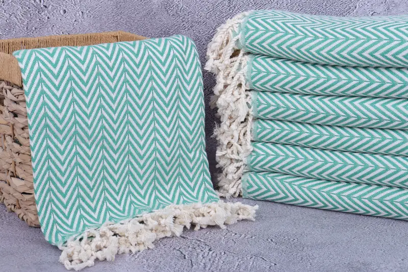 Absorbent Turkish towel, Absorbent towel, 70x40 Cotton Zig zag Towel, Travel towel, Large Beach Towel Personalized, Wedding Gift For Bride - 3
