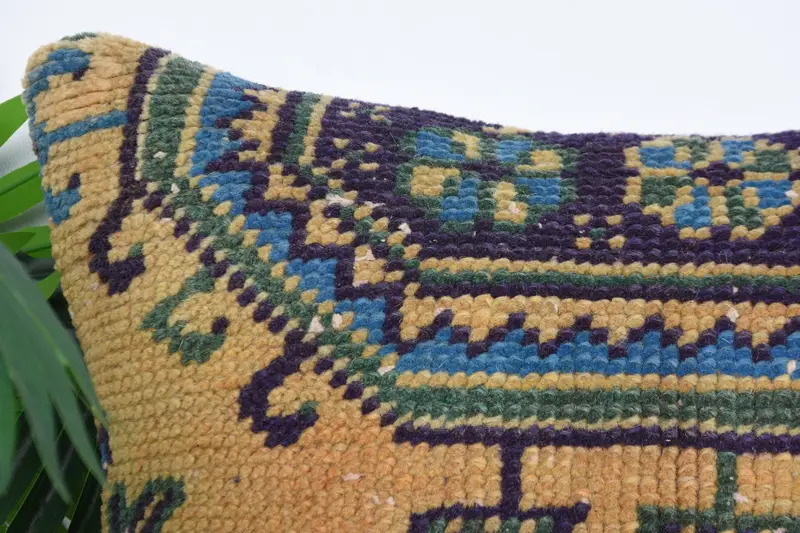 16x16 Orange Pillow, Garden Cushion Case, Pillow, Boho Pillow Sham Cover, Colorful Cushion, Throw Kilim Pillow, Vintage Kilim Throw Pillow - 2
