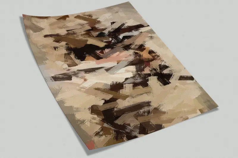ベージュの壁画、柔らかいトーンの壁紙、茶色の壁紙、ファッションの壁紙、現代の壁画、モダンな壁画、抽象的な壁印刷、 - 6