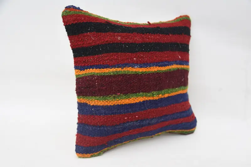 Sofa Cushion Case, Tribal Pillow Case, Home Decor Pillow, Antique Pillows, 12x12 Red Pillow, Kilim Pillow Cover, Southwestern Pillow Sham, Pillow - 2