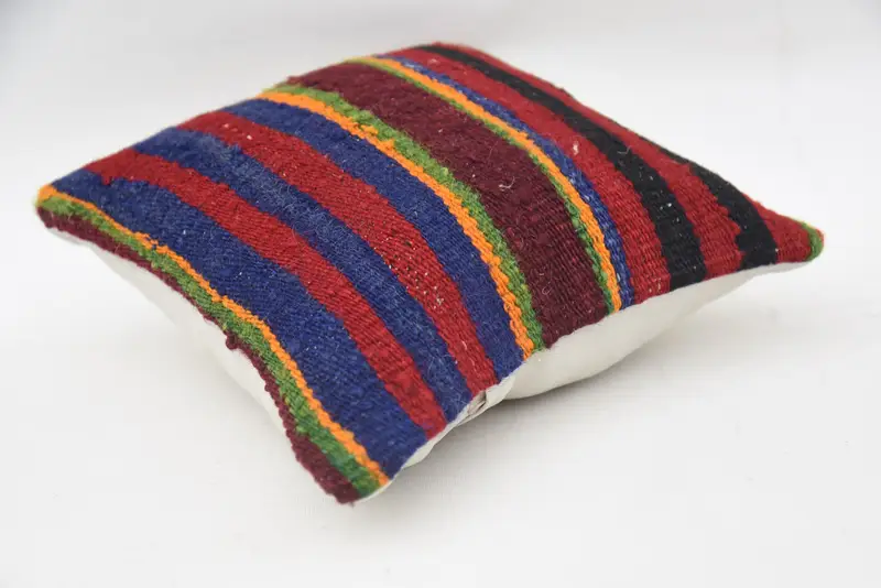 Sofa Cushion Case, Tribal Pillow Case, Home Decor Pillow, Antique Pillows, 12x12 Red Pillow, Kilim Pillow Cover, Southwestern Pillow Sham, Pillow - 6