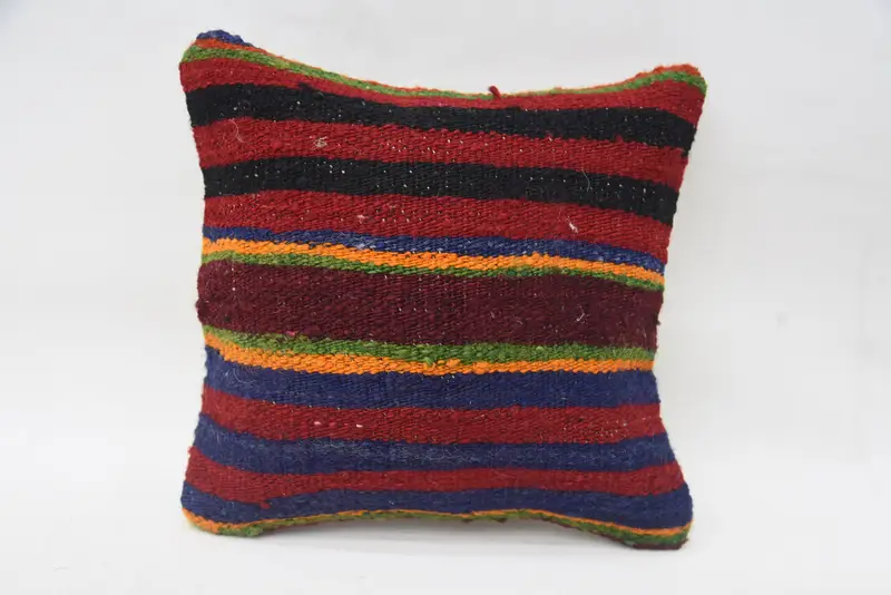 Sofa Cushion Case, Tribal Pillow Case, Home Decor Pillow, Antique Pillows, 12x12 Red Pillow, Kilim Pillow Cover, Southwestern Pillow Sham, Pillow - 1