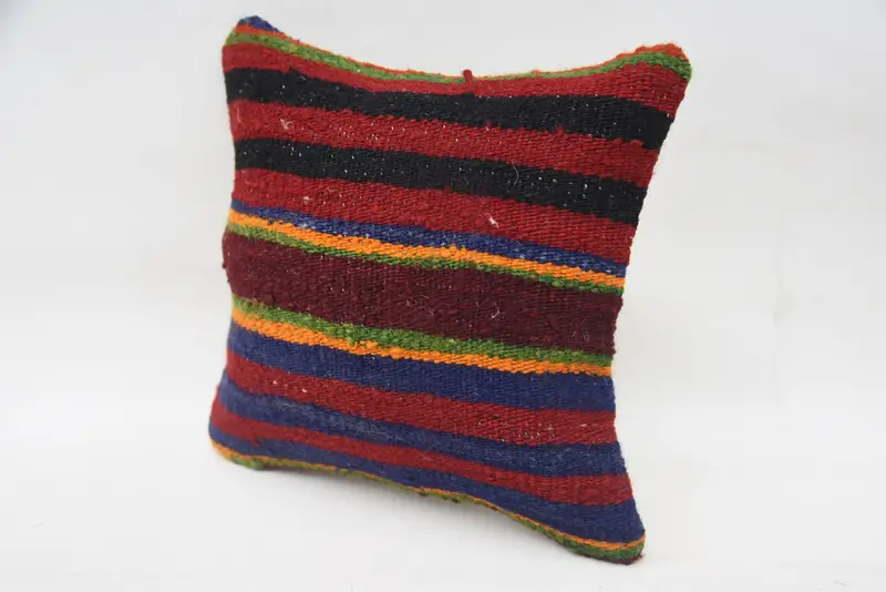 Sofa Cushion Case, Tribal Pillow Case, Home Decor Pillow, Antique Pillows, 12x12 Red Pillow, Kilim Pillow Cover, Southwestern Pillow Sham, Pillow - 3