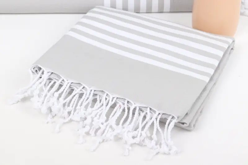 Luxury Turkish beach towel with fringe, 70x40 Cotton Striped Towel, Embroidery Towel, Custom Gifts, Turkish towel, Absorbent towel, Beach Towel Bulk - 5