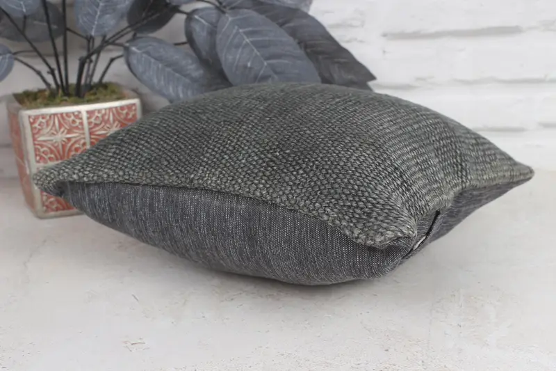 Kilim Pillow, Turkish Pillow, 12x12 Gray Cushion Case, Office Chair Pillow Cover, Pillow Sham, Vintage Kilim Pillow, Floor Cushion - 6
