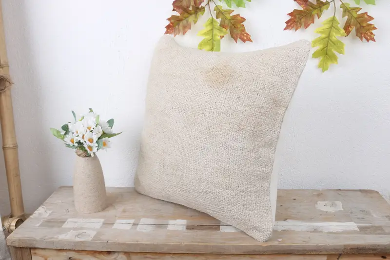 Yoga Cushion Case, Ethnical Kilim Rug Pillow, 16x16 White Pillow Case, Pet Pillow Sham, Pillow Sham, Boho Pillow Sham Cover, Pillow for Couch - 4