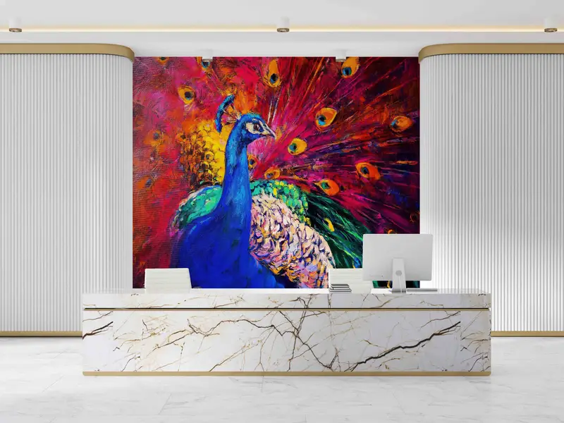 Animal Digital Paper, Colorful Peacock Wall Poster, Peacock Wall Decor, Multicolored Peacock Wall Art, Do It Yourself, Wall Decoration, - 9