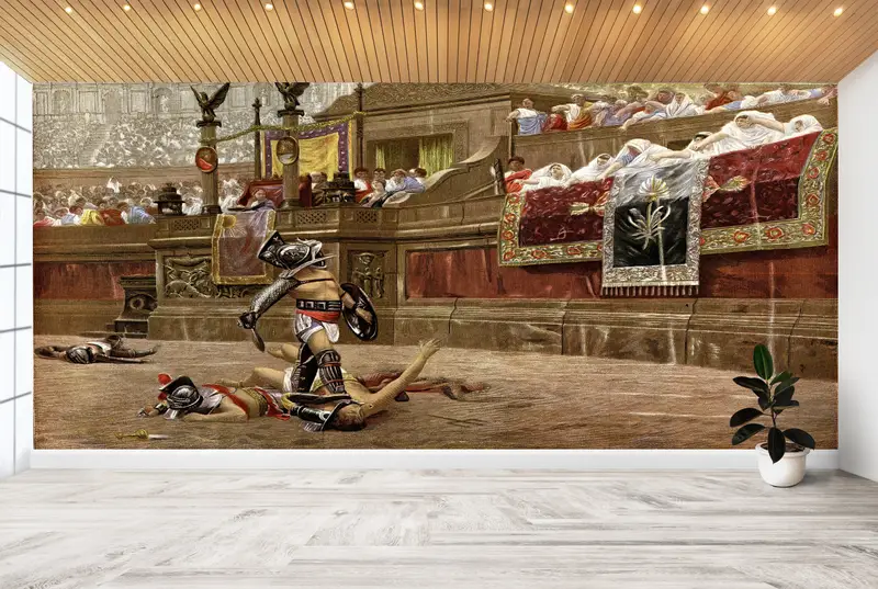 Modern Wall Decor, 3d Wall Paper, Custom Wall Paper, Gladiators In The Arena, Modern Wall Paper, Abstract Mural, - 3