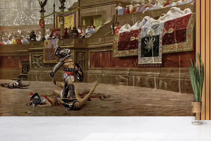 Modern Wall Decor, 3d Wall Paper, Custom Wall Paper, Gladiators In The Arena, Modern Wall Paper, Abstract Mural, - 8