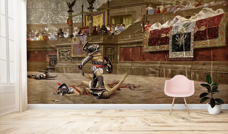 Modern Wall Decor, 3d Wall Paper, Custom Wall Paper, Gladiators In The Arena, Modern Wall Paper, Abstract Mural, - 2