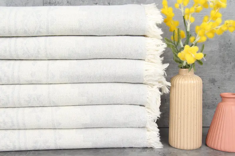 Turkish Bath Towel Organic Beige 36x71 Inches