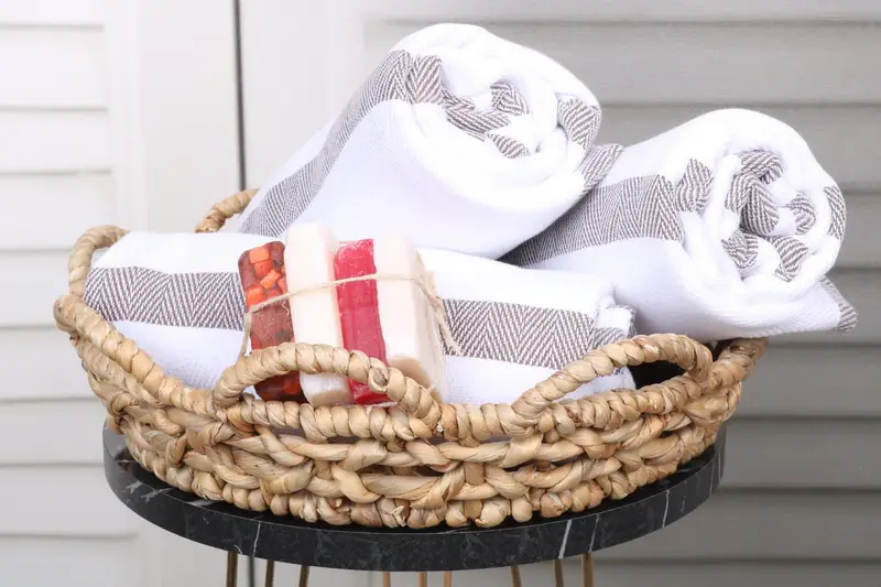 Luxury Turkish peshtemal beach towel, Organic towel, Best Friend Gift, Summer Gift, Organic Cotton Towel, Bride Gift, 70x40 Cotton Herringbone Towel - 4