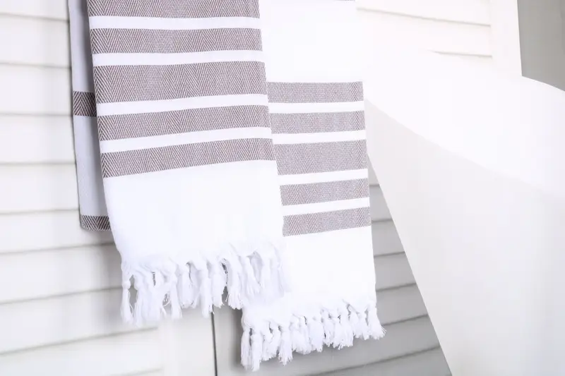 Luxury Turkish peshtemal beach towel, Organic towel, Best Friend Gift, Summer Gift, Organic Cotton Towel, Bride Gift, 70x40 Cotton Herringbone Towel - 8