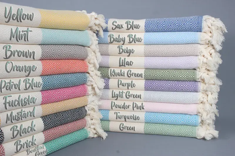 Bridal Shower Gift Turkish Cotton Towel Beige, 40x70 Inches