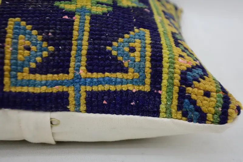 Pillow, Pet Pillow, Patio Cushion Case, Vintage Kilim Throw Pillow, 12x12 Yellow Pillow Cover, Boho Pillow, Kilim Cushion Sham - 5
