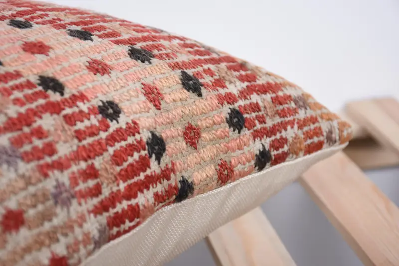 Boho Chic Cushion Case, Turkish Pillow, Garden Cushion Case, Pillow Cover, 16x16 Red Pillow Cover, Kilim Pillow, Interior Designer Pillow - 7