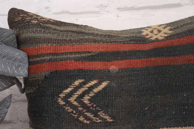 Pillow, Throw Kilim Pillow, Handmade Kilim Cushion, Outdoor Bolster Cushion, Boho Pillow Sham Cover, 20x20 Brown Cushion, Decorative Bolster Pillow - 2