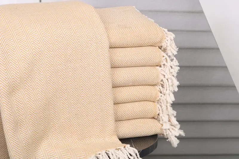 Valentines Day Gift, Travel towel, 70x40 Cotton Herringbone Towel, Bridal Shower Favors, Thin and lightweight Turkish peshtemal, Custom Wedding Gift - 1