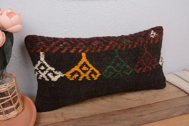 Braun & Orange Southwestern Kissen, handgemachtes Vintage Kissen