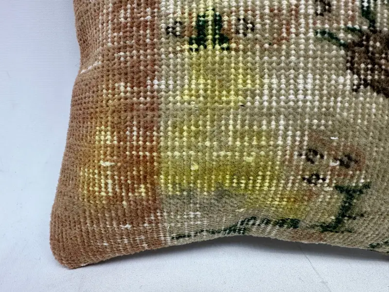 12x12 Inch Embroidered Floral Pillow, Handmade Decorative Pillow - 2