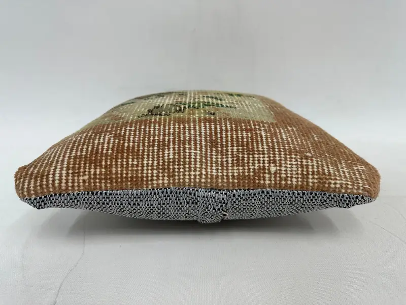 12x12 Inch Embroidered Floral Pillow, Handmade Decorative Pillow - 5