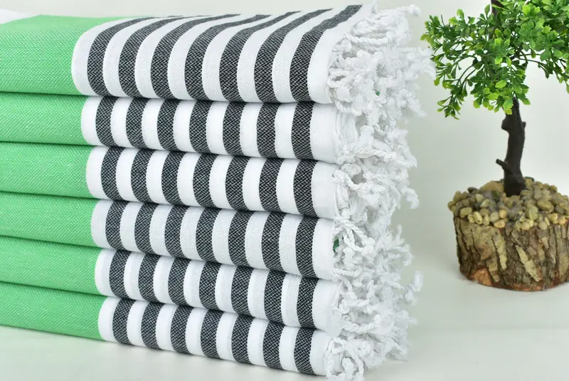 Valentines Day Gift Idea, Decorative Towel, Spa Towel, Sand-free towel, Personalized Wedding Gift, Custom Wedding Gift, 70x40 Cotton Striped Towel - 3