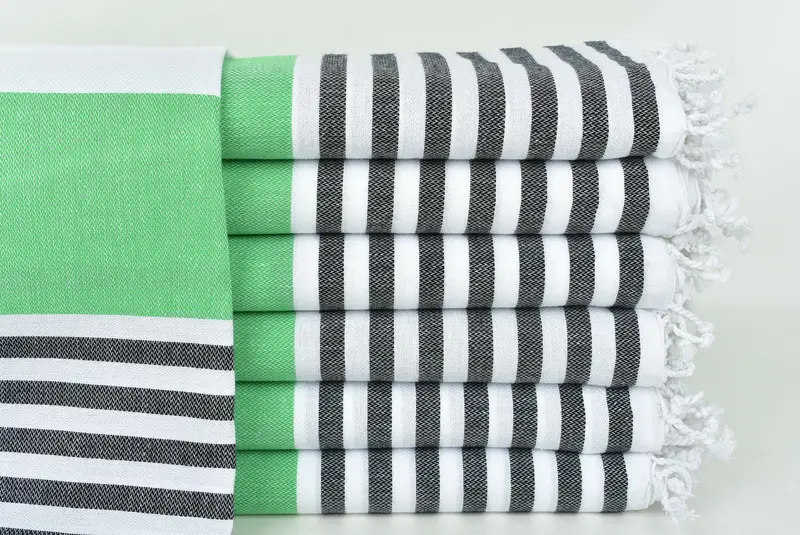 Valentines Day Gift Idea, Decorative Towel, Spa Towel, Sand-free towel, Personalized Wedding Gift, Custom Wedding Gift, 70x40 Cotton Striped Towel - 1