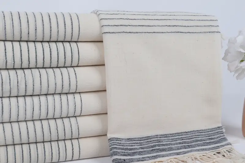 Quick-dry towel, Handwoven organic Turkish towel for spa, 68x36 Cotton Striped Towel, Unique Gift, Bridesmaid Gifts, Turkish beach towel, Yoga Towel - 2