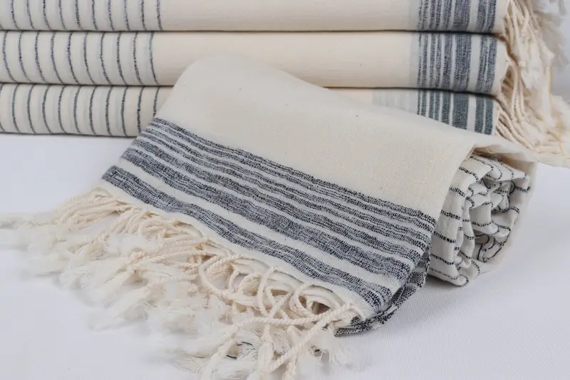 Quick-dry towel, Handwoven organic Turkish towel for spa, 68x36 Cotton Striped Towel, Unique Gift, Bridesmaid Gifts, Turkish beach towel, Yoga Towel - 4