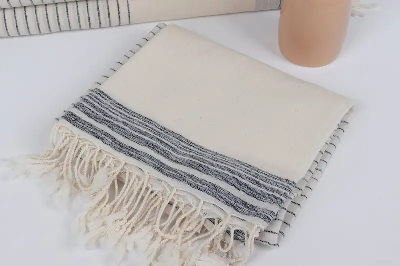 Quick-dry towel, Handwoven organic Turkish towel for spa, 68x36 Cotton Striped Towel, Unique Gift, Bridesmaid Gifts, Turkish beach towel, Yoga Towel - 5