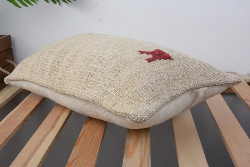 Vintage Kilim Pillow, Turkish Kilim Pillow, Pillow for Couch, Sofa Cushion Case, Cushion, Authentic Pillow Cover, 12x20 Beige Pillow Case - 6