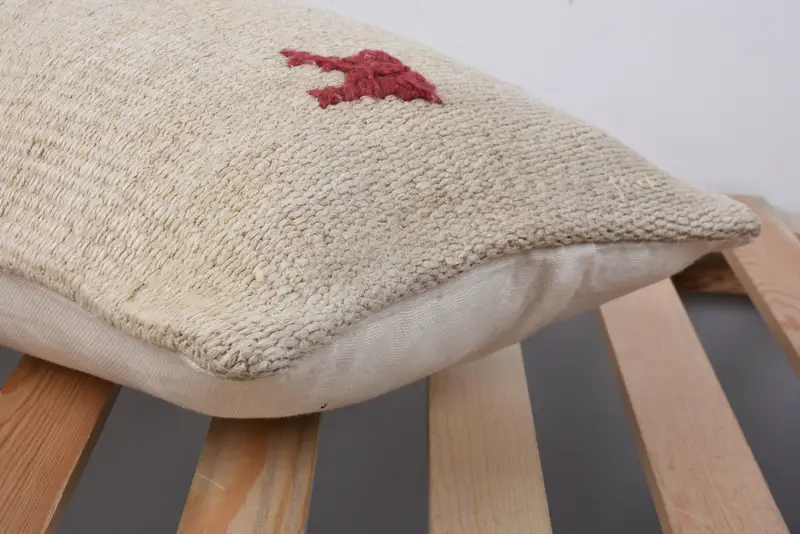 Vintage Kilim Pillow, Turkish Kilim Pillow, Pillow for Couch, Sofa Cushion Case, Cushion, Authentic Pillow Cover, 12x20 Beige Pillow Case - 7