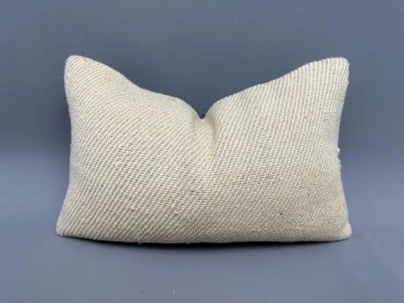 Boho Pillow, 12x20 Beige Pillow, Pillow for Couch, Handwoven Pillow Case, Cushion, Interior Designer Pillow, Designer Throw Cushion Cover - 1