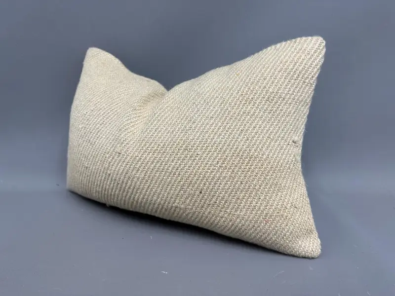 Boho Pillow, 12x20 Beige Pillow, Pillow for Couch, Handwoven Pillow Case, Cushion, Interior Designer Pillow, Designer Throw Cushion Cover - 3
