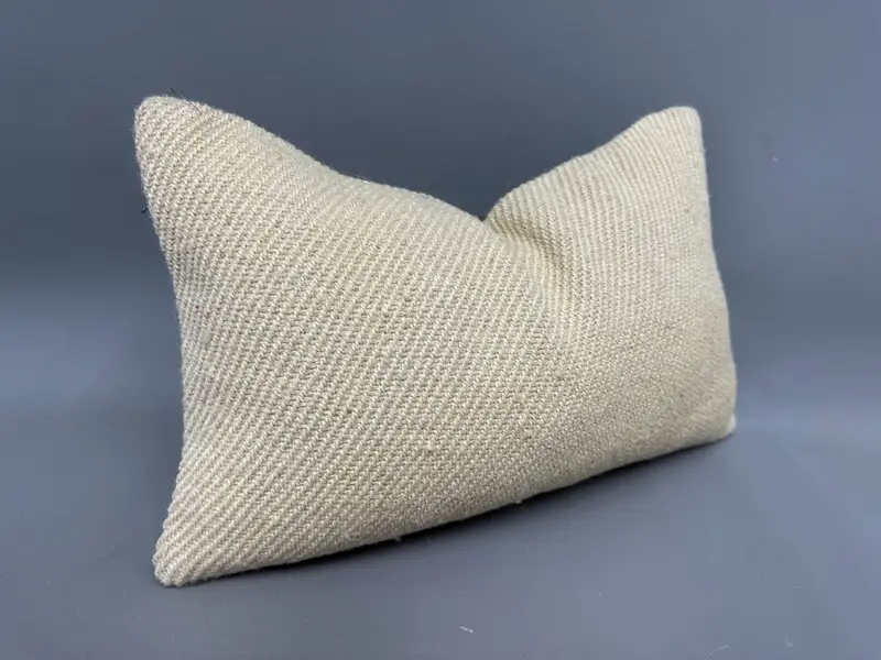 Boho Pillow, 12x20 Beige Pillow, Pillow for Couch, Handwoven Pillow Case, Cushion, Interior Designer Pillow, Designer Throw Cushion Cover - 2